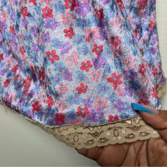 Women y2k Cami Top Medium‎ Purple Lace Fairy Ethereal Coquette Dainty Floral - Picture 6 of 9